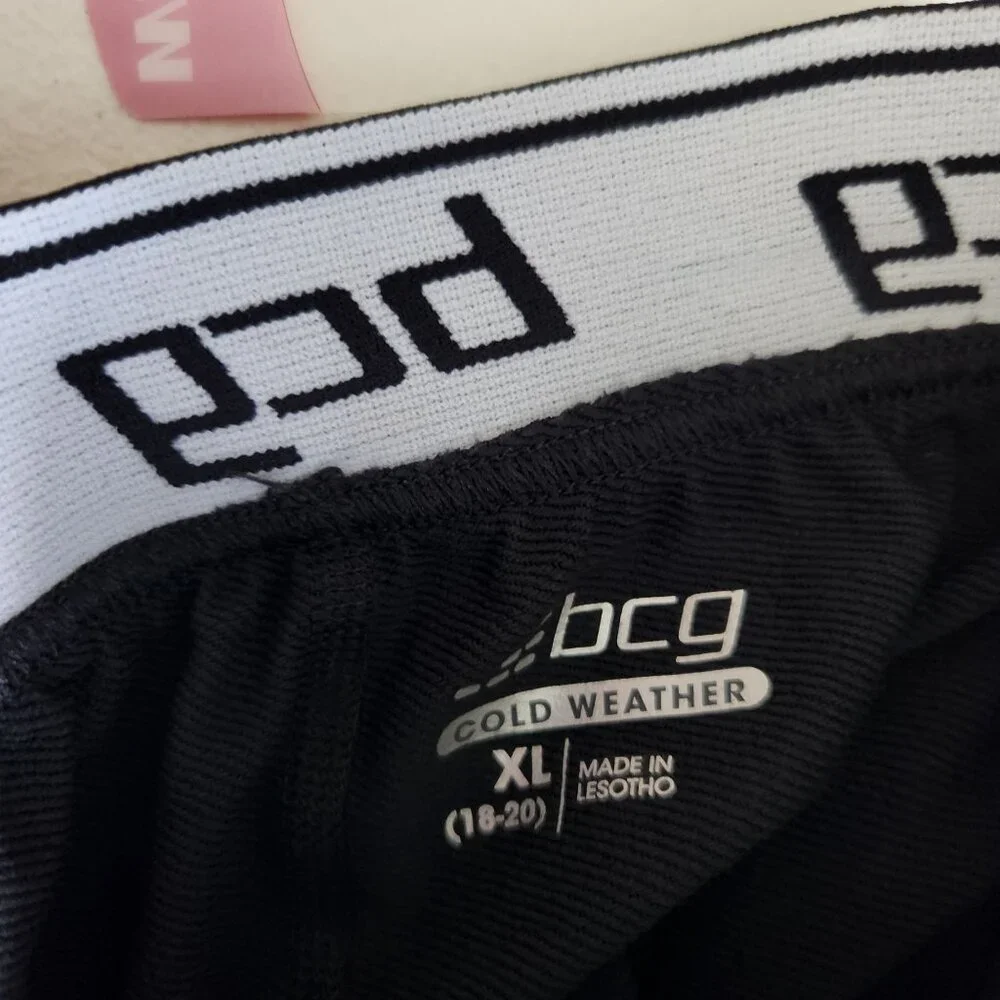 BCG Black Thermal Cold Weather Performance Base Layer Pants XL 18/20 Boys
